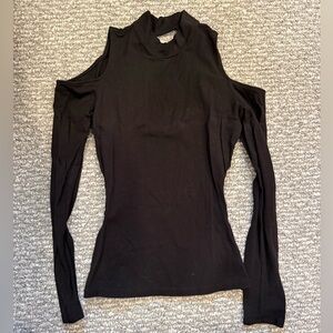 Guess Black Cold Shoulder Long Sleeve Top